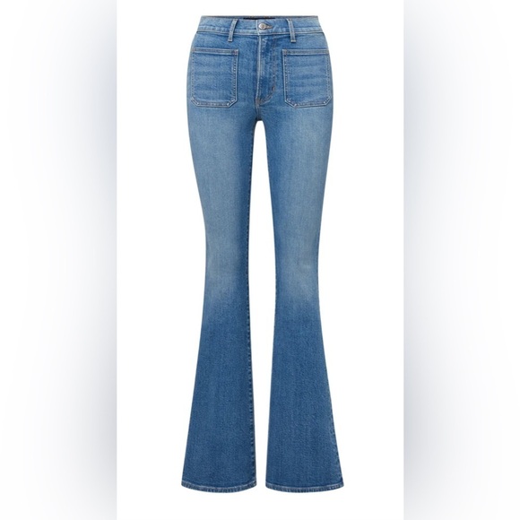 Veronica Beard Beverly flare jeans with patch in seawaterstone NWT - Picture 1 of 8